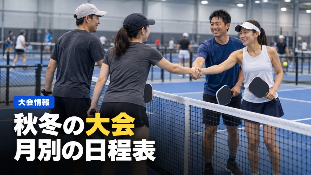 ピックルボール大会 2026年秋冬の日程一覧｜月別の予定