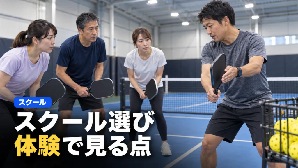 ピックルボール スクールの選び方｜月謝制と体験の確かめ方
