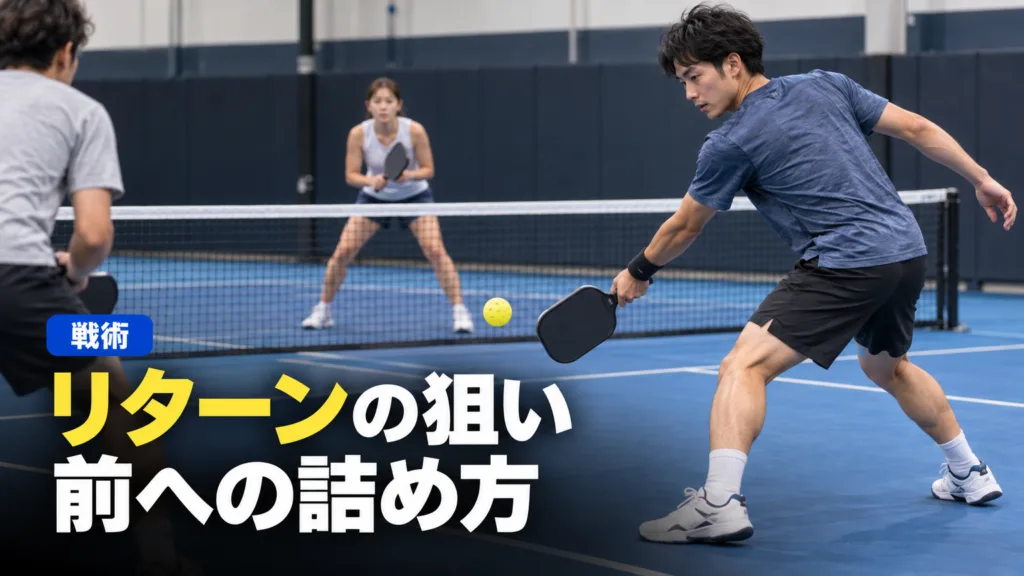 ピックルボール リターンの狙いと前への詰め方