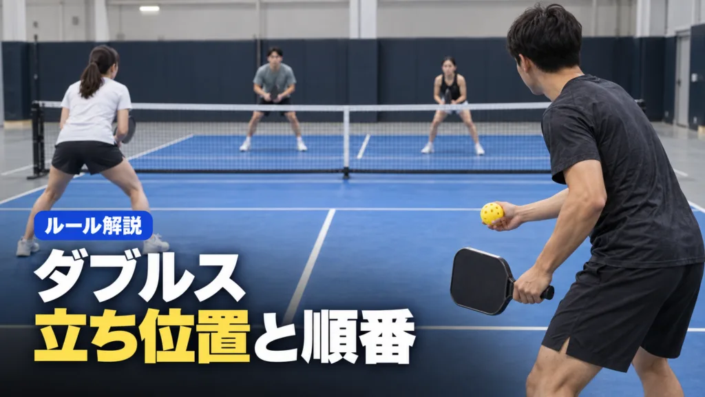 ピックルボール ダブルスのルールと立ち位置｜10ラリーで追う