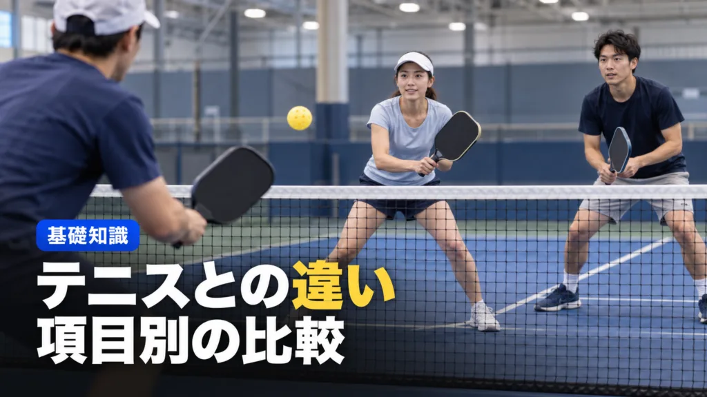 ピックルボールとテニスの違い｜コート・ネット・用具・サーブ・得点