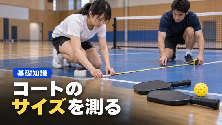 ピックルボールのコートサイズと各ラインの寸法