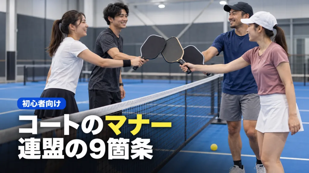 ピックルボールのマナー｜連盟の9箇条を場面ごとに読む